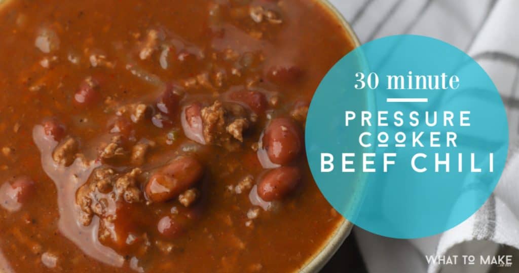 A simple 30-minute recipe for making chili in a pressure cooker.