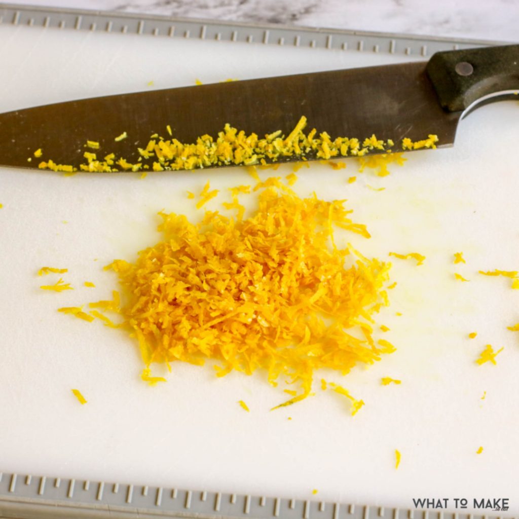 Image of lemon zest mixed with seasonings for a lemon pepper chicken recipe