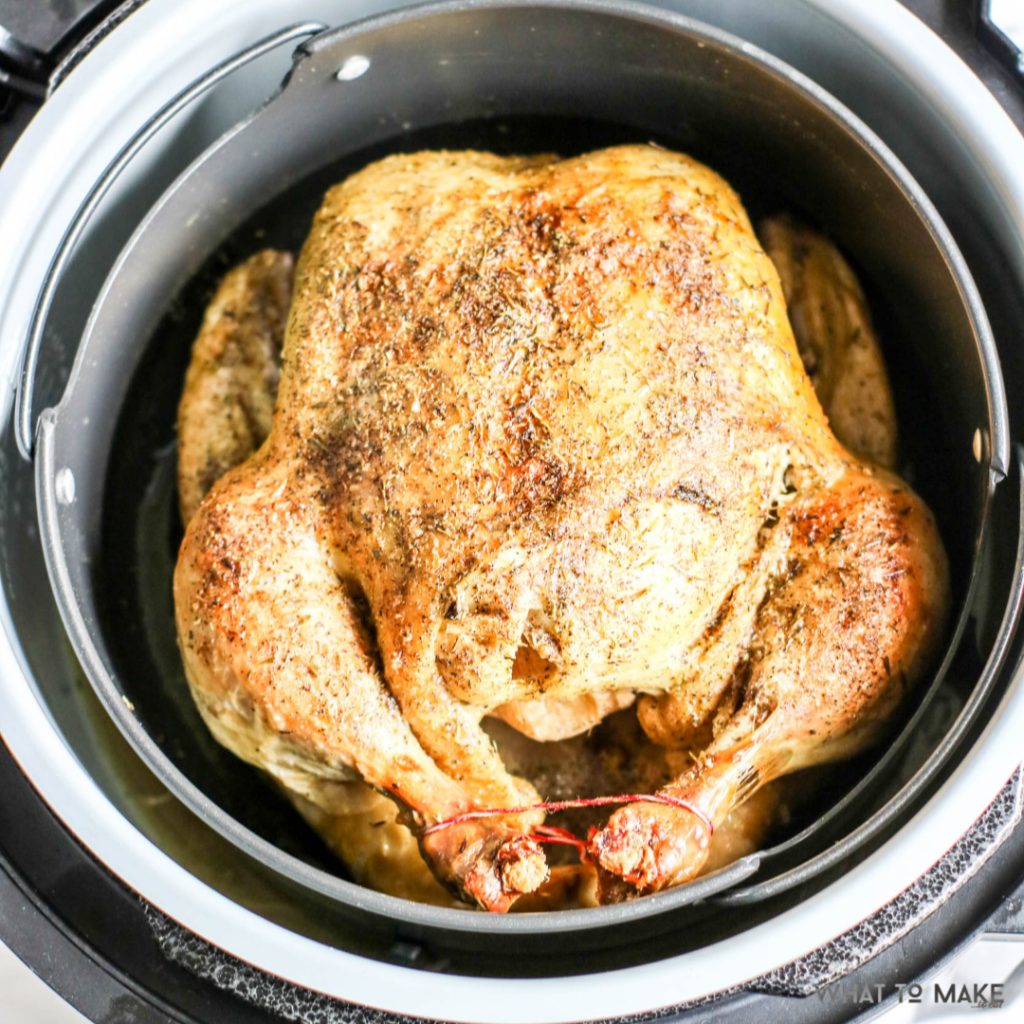 Pressure cooker recipe for whole chicken.