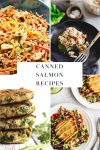 Collage of several canned salmon recipes
