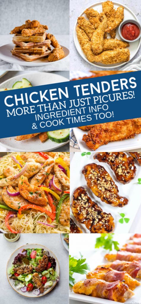 Collage of several chicken tender recipes