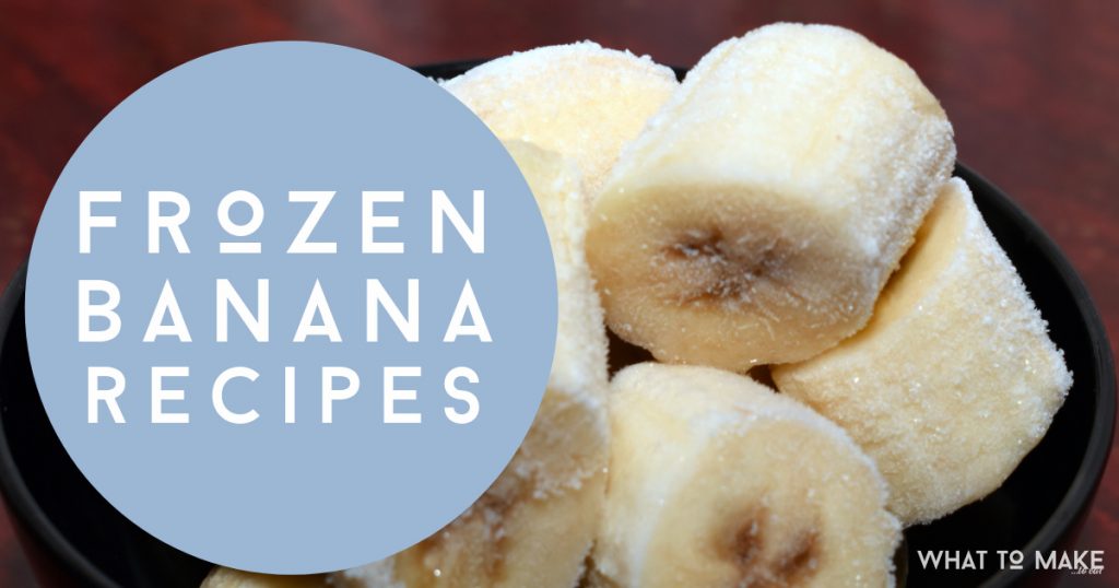 Image of frozen bananas. Text reads "Frozen Banana Recipes"