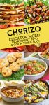 Images of things made with chorizo sausage. Text reads "Choizo. Click for more! Ingredient Info & Cook times too!"