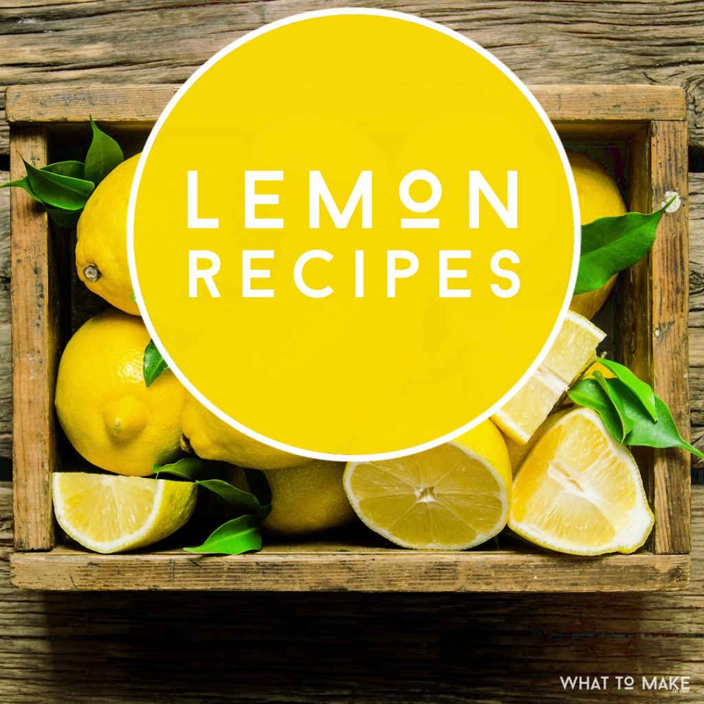 Box of lemons. Text Reads: "Lemon Recipes"