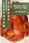 Smoked Turkey. Text Reads: "Leftover Turkey - Storage Times, Leftover Tips, plus 43 Recipes"