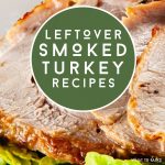 Sliced smoked turkey. Text reads "Leftover Smoked Turkey Recipes"